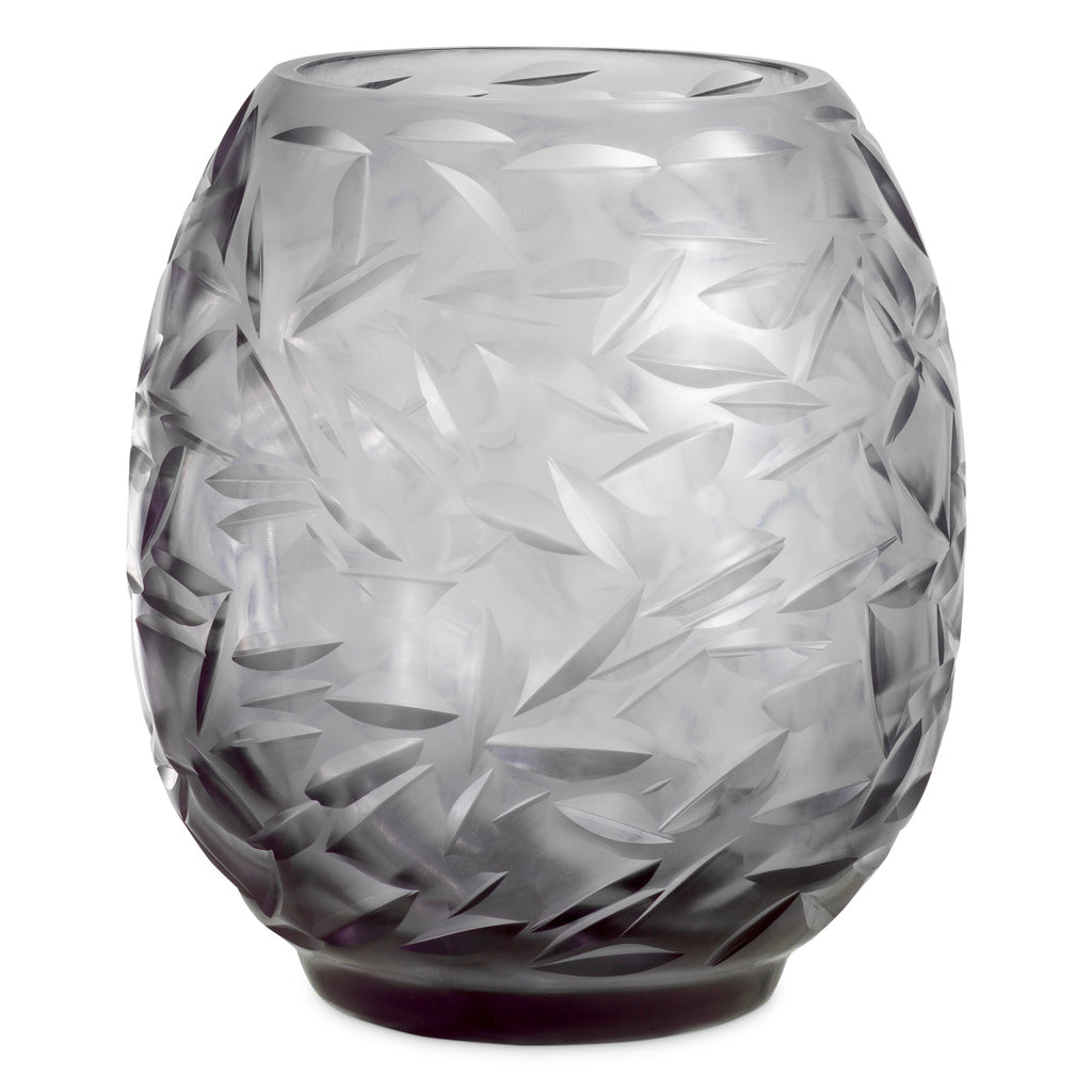 "Foglia Grigio" Glass Vase