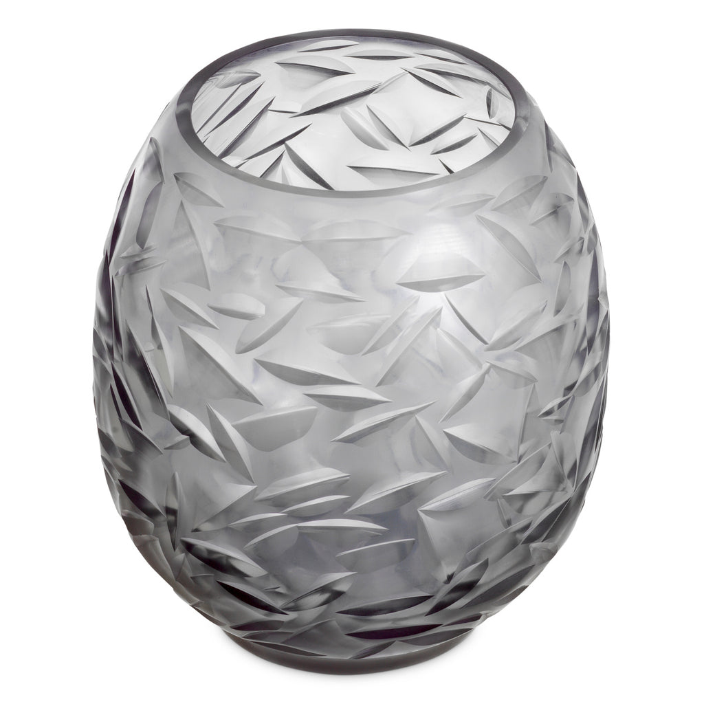 "Foglia Grigio" Glass Vase