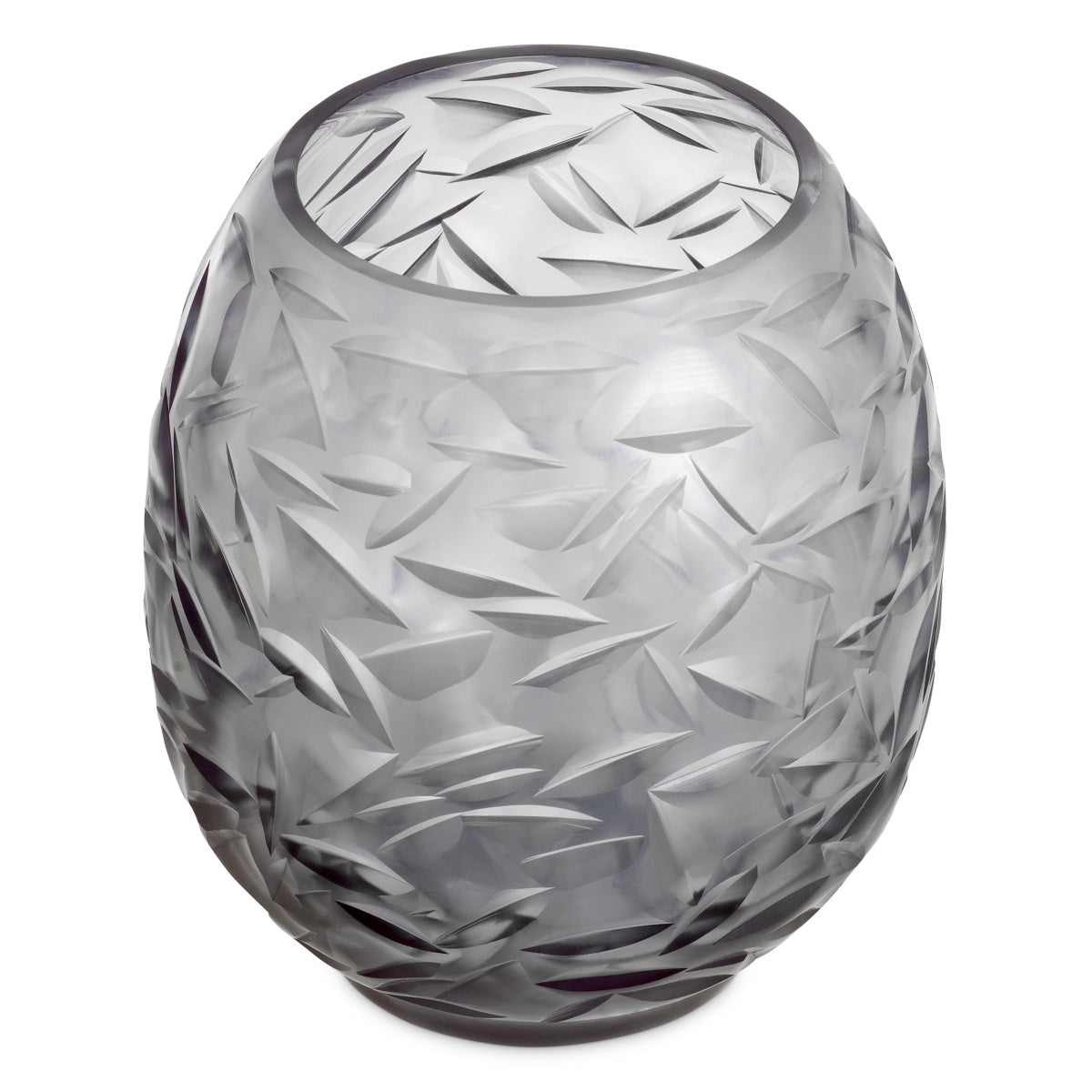 "Foglia Grigio" Glass Vase