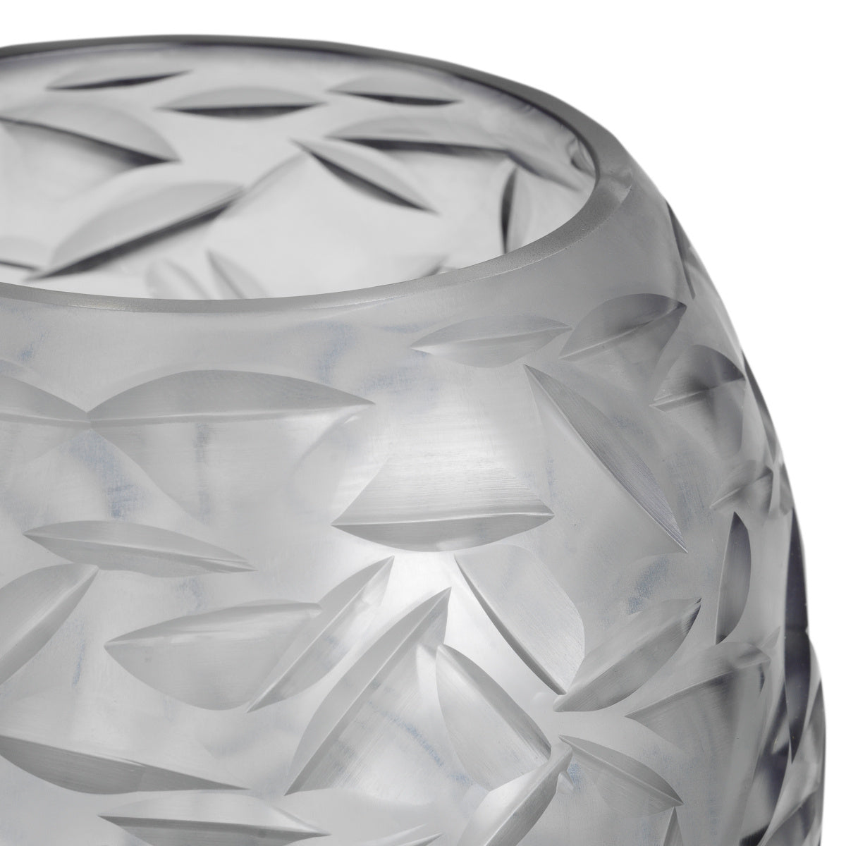 "Foglia Grigio" Glass Vase
