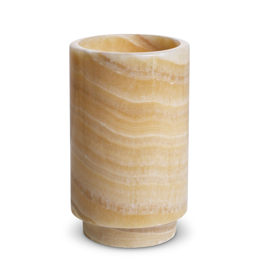 "Onice Miele" Onyx Candle Holders — Set of 3