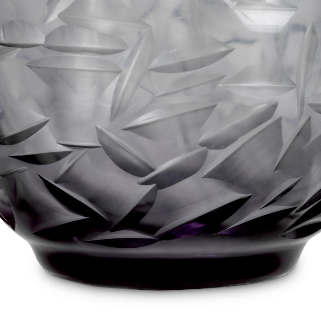 "Foglia Grigio" Glass Vase